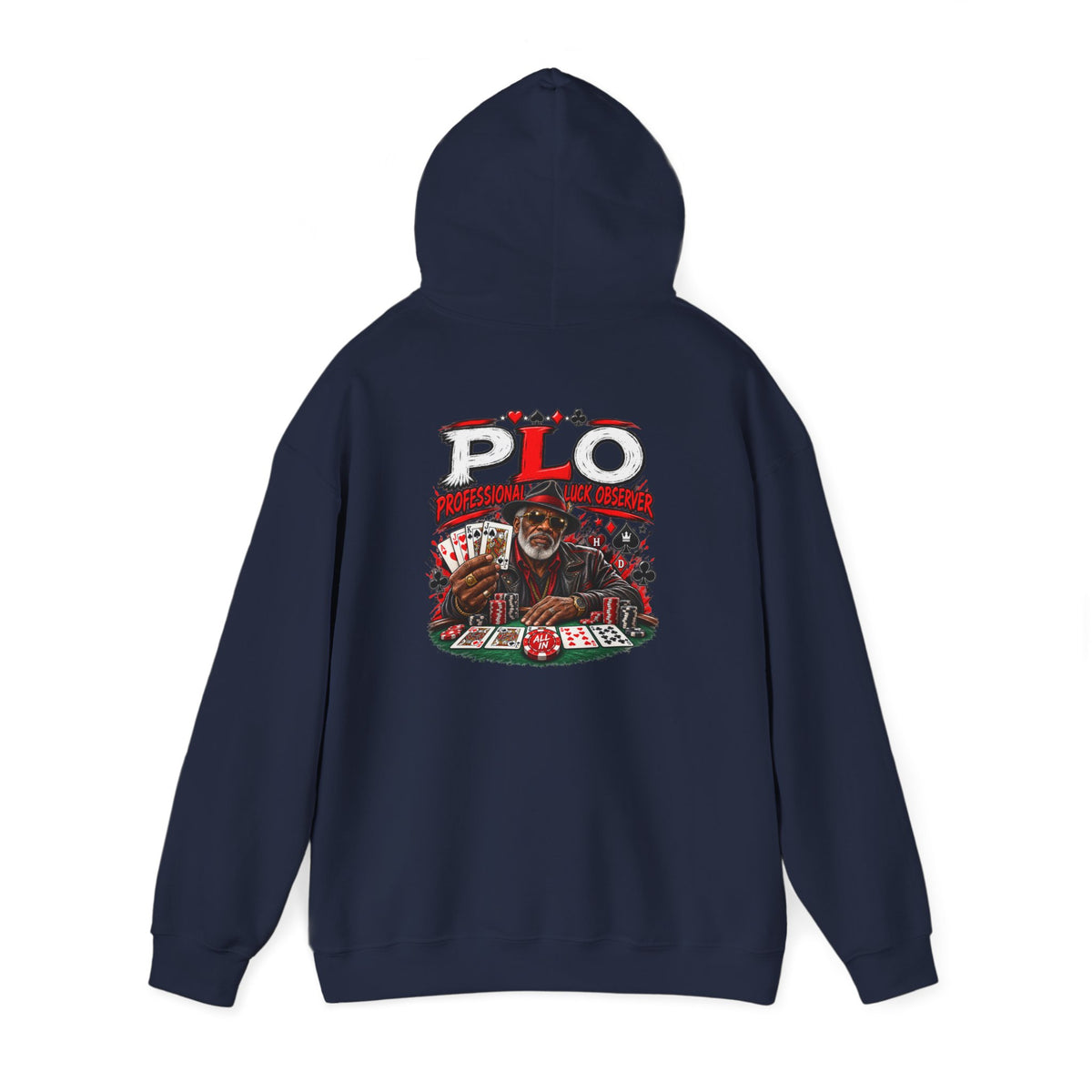 P.L.O. Poker Night Hoodie — Vintage Old-head Graphic Hooded Sweatshirt