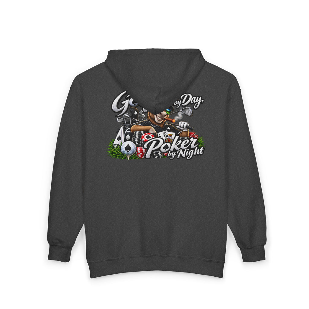 Golf by Day, Poker by Night Zip Hoodie – Golf & Poker Graphic