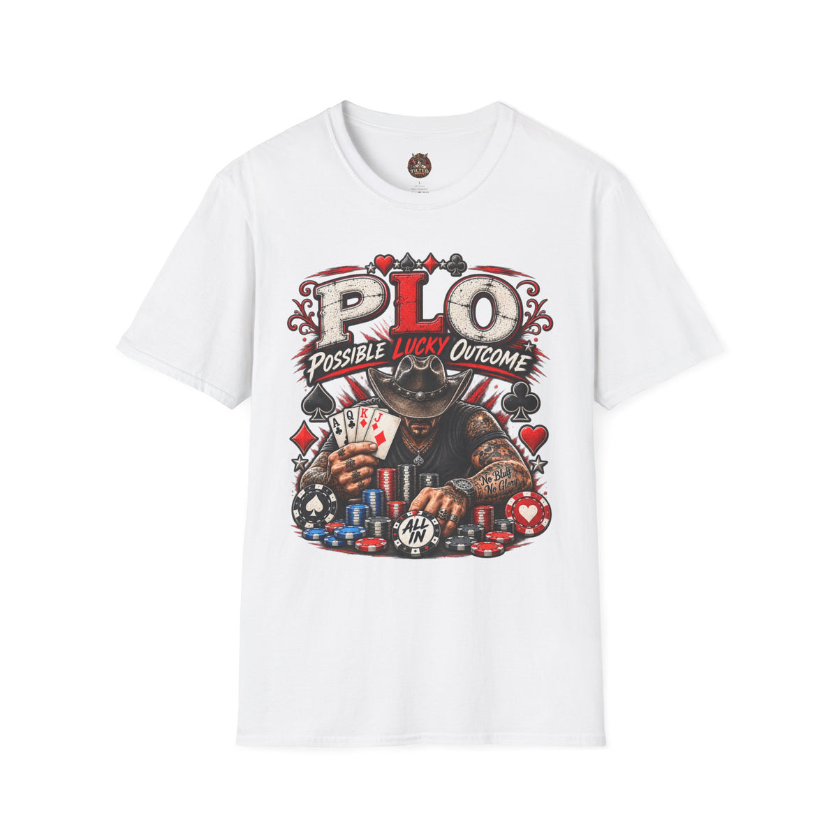 PLO Poker T-Shirt — "Possible Lucky Outcome" Graphic Tee