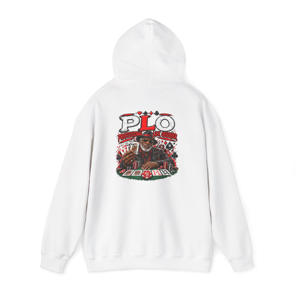 P.L.O. Poker Night Hoodie — Vintage Old-head Graphic Hooded Sweatshirt