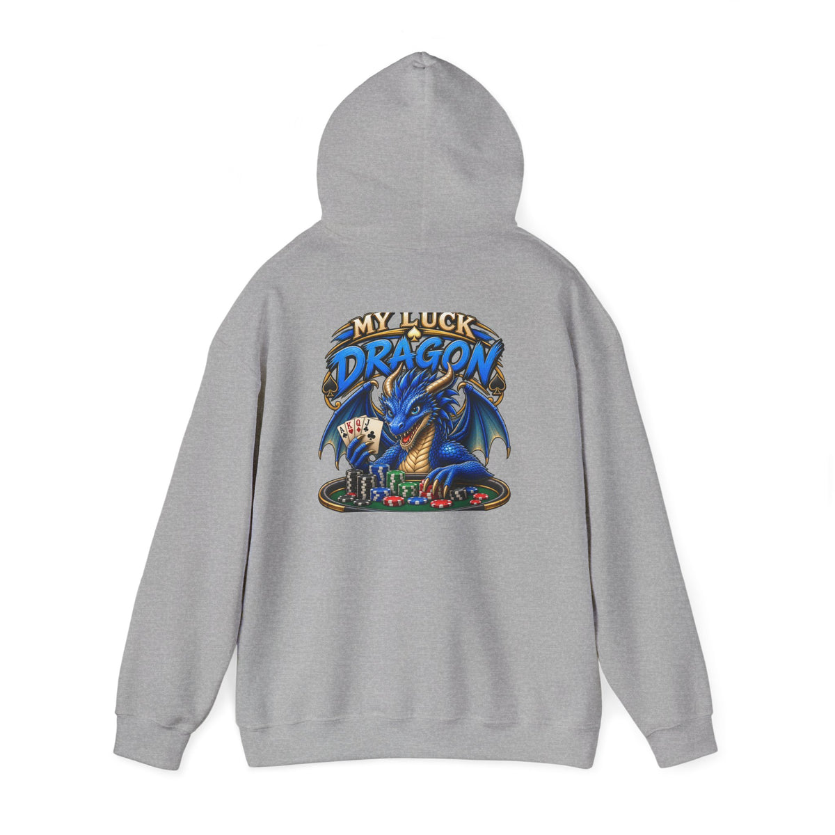 Dragon Poker Graphic Hoodie — “My luck dragon is strong”