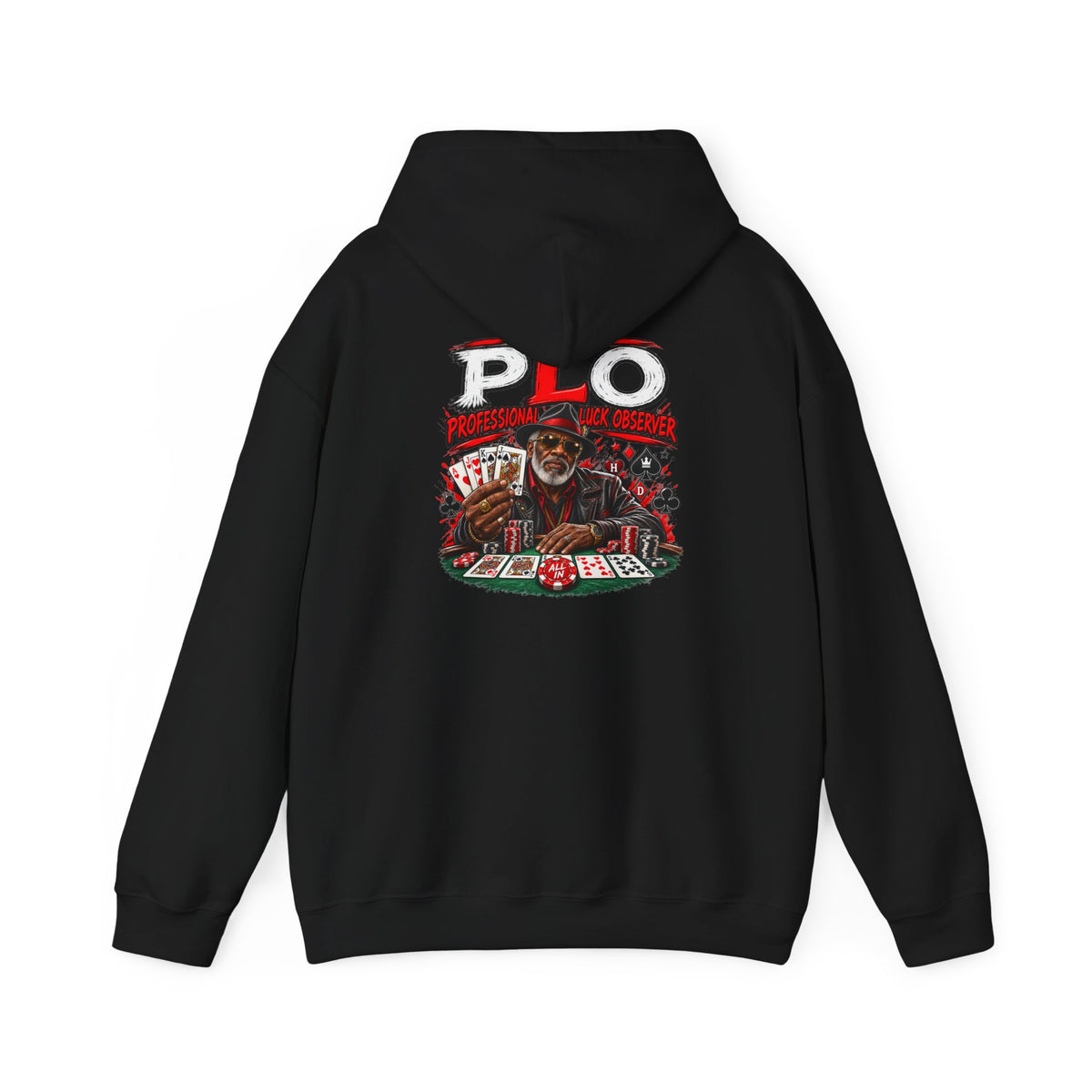 P.L.O. Poker Night Hoodie — Vintage Old-head Graphic Hooded Sweatshirt