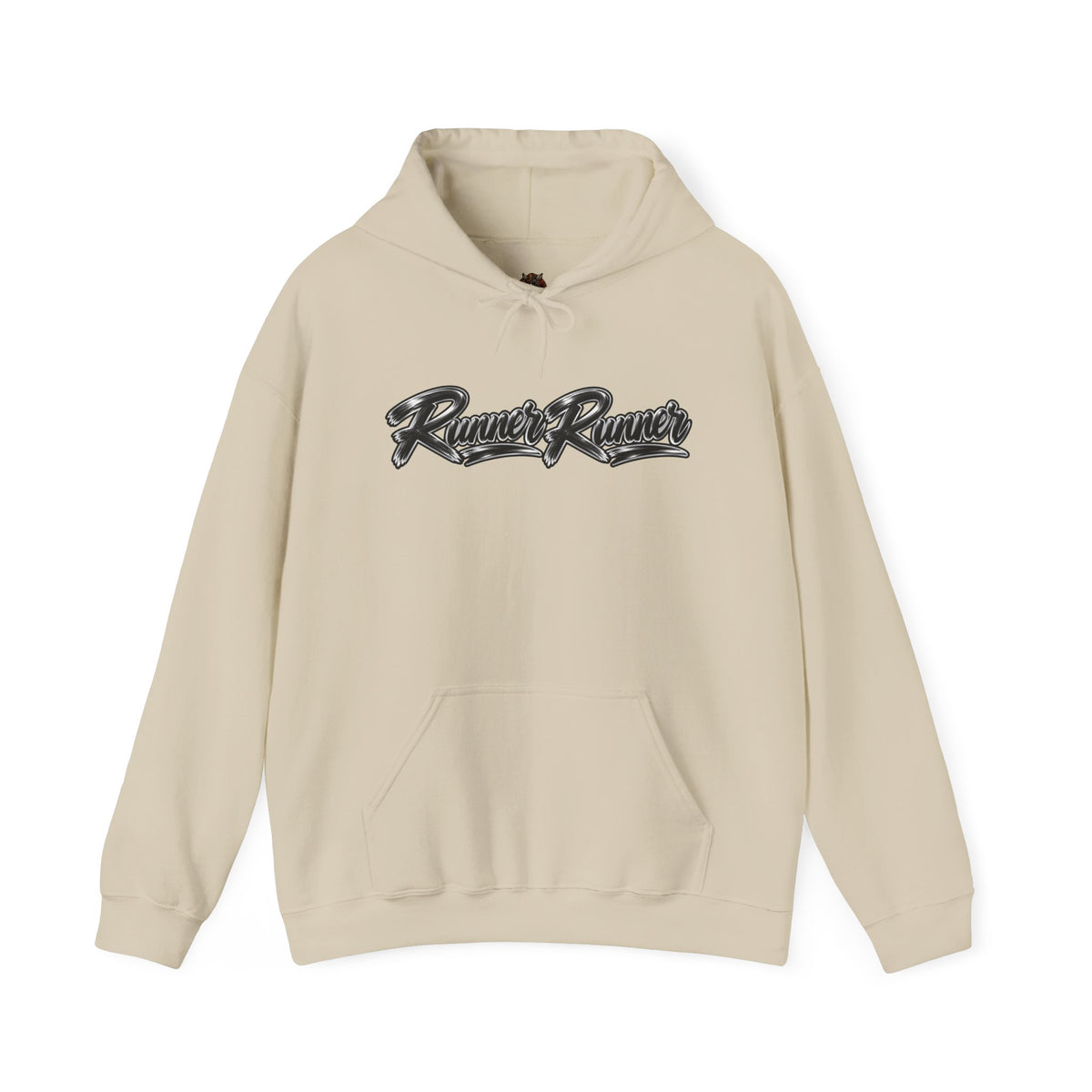Runner Runner Graphic Hoodie — Vintage Script Poker Street-Art Back