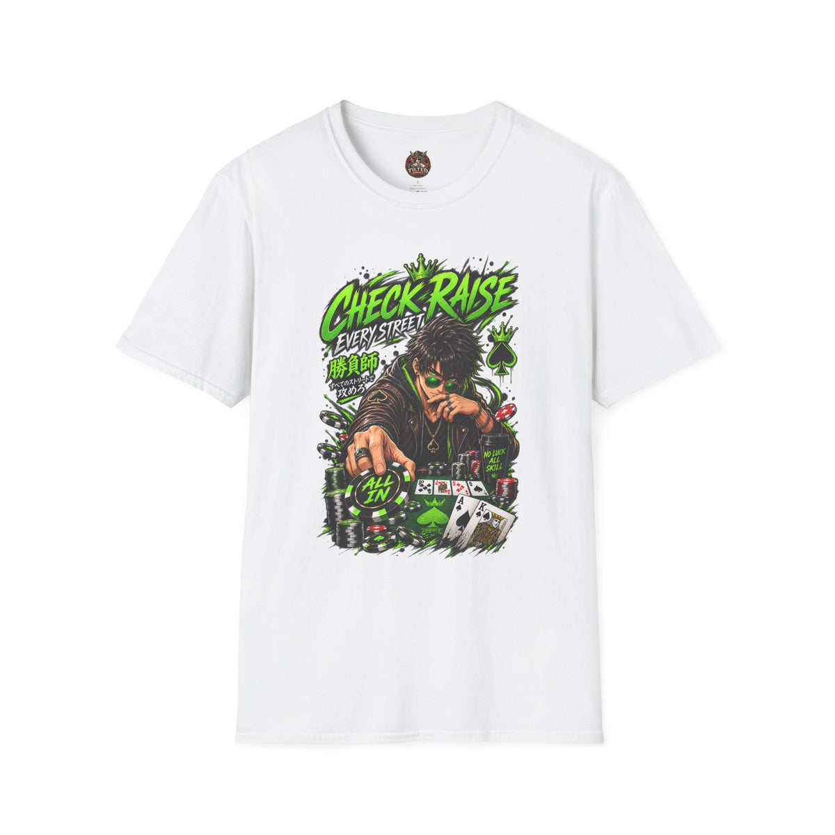 Anime Check Raise Poker Player T-Shirt
