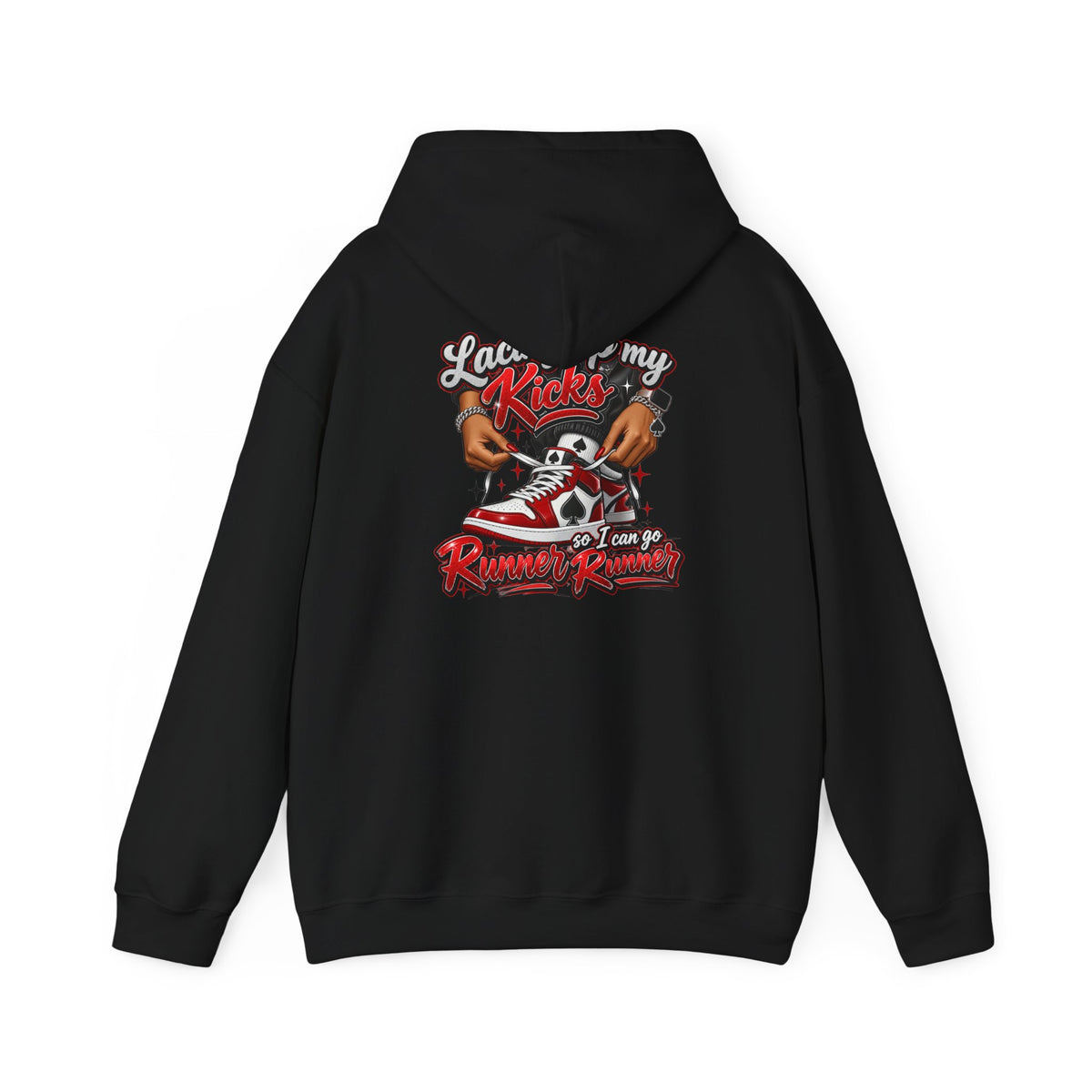 Runner Runner Racing Hoodie - "Lady Kicks" Sneaker & Skull Streetwear Hoodie