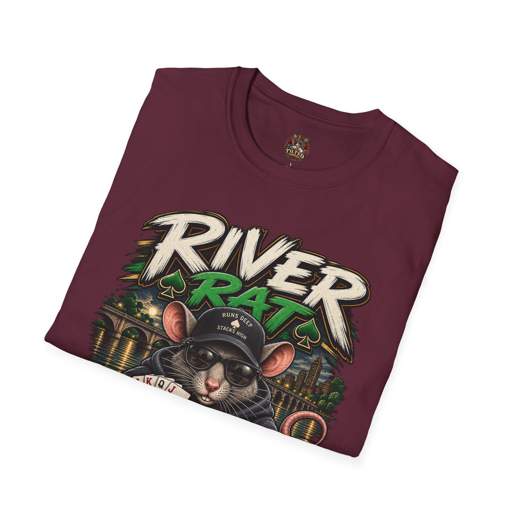 River Rat T-Shirt — 'River Rat' Graphic Tee with Playing Cards (Read It. Feel It. Take It.)