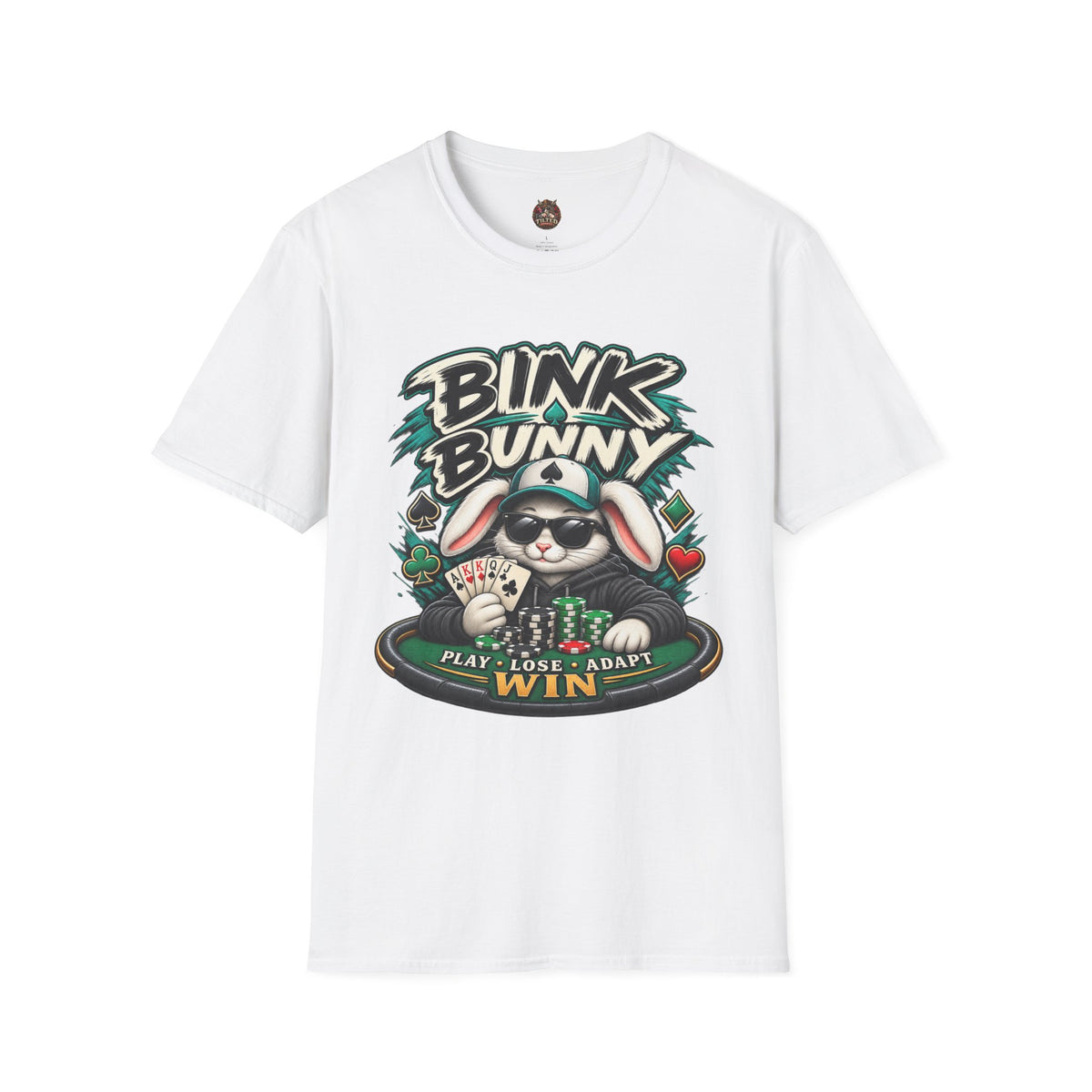 Bink Bunny Poker T-Shirt — Cool Gamer Graphic Tee