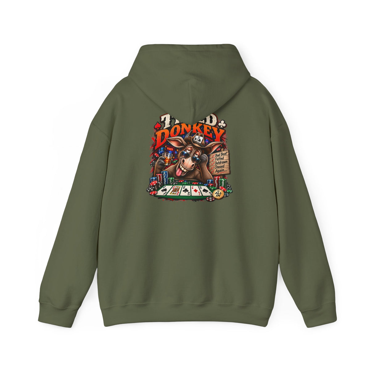 The Titled Donkey Hoodie — Retro Poker Graphic Pullover