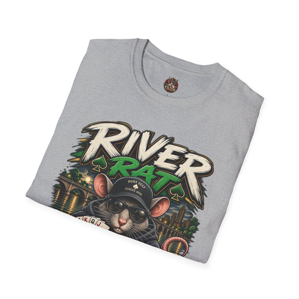 River Rat T-Shirt — 'River Rat' Graphic Tee with Playing Cards (Read It. Feel It. Take It.)