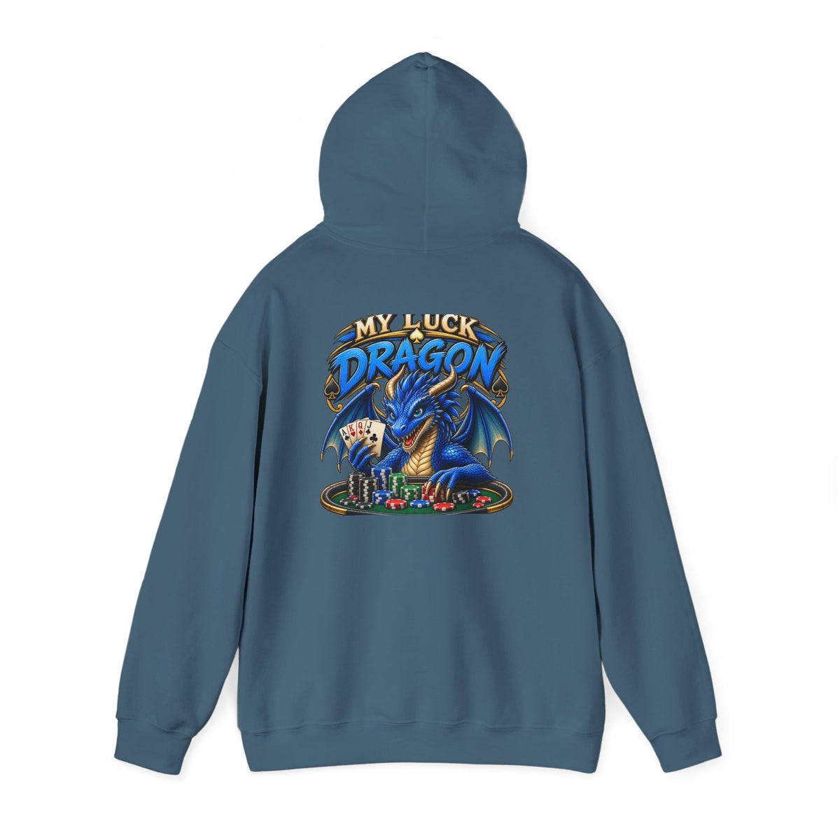 Dragon Poker Graphic Hoodie — “My luck dragon is strong”