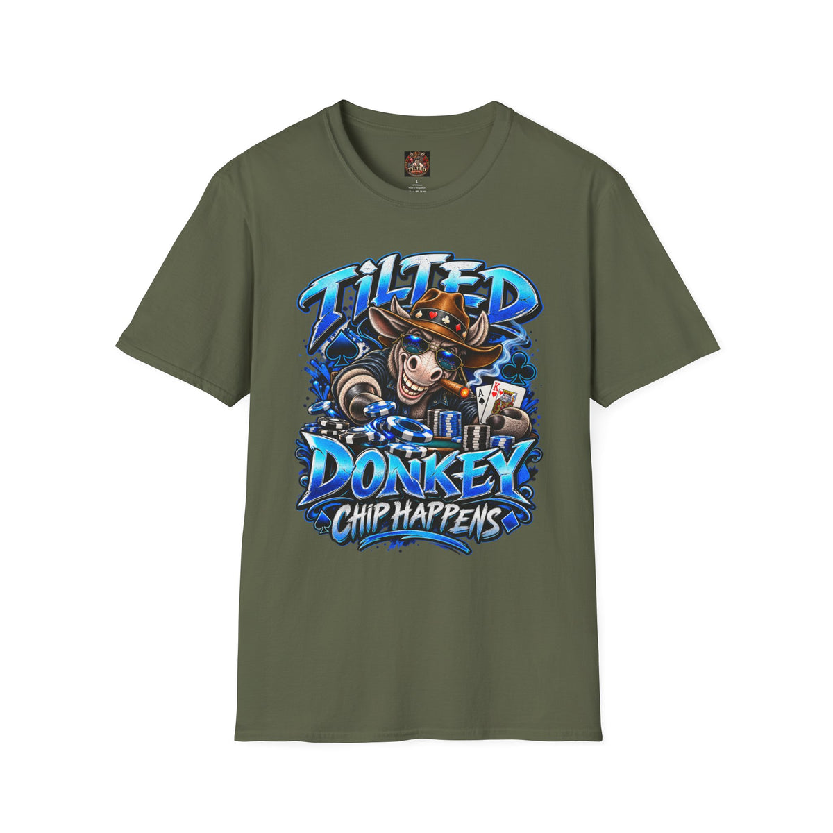 Tilted Donkey Chip Happens Graphic T-Shirt