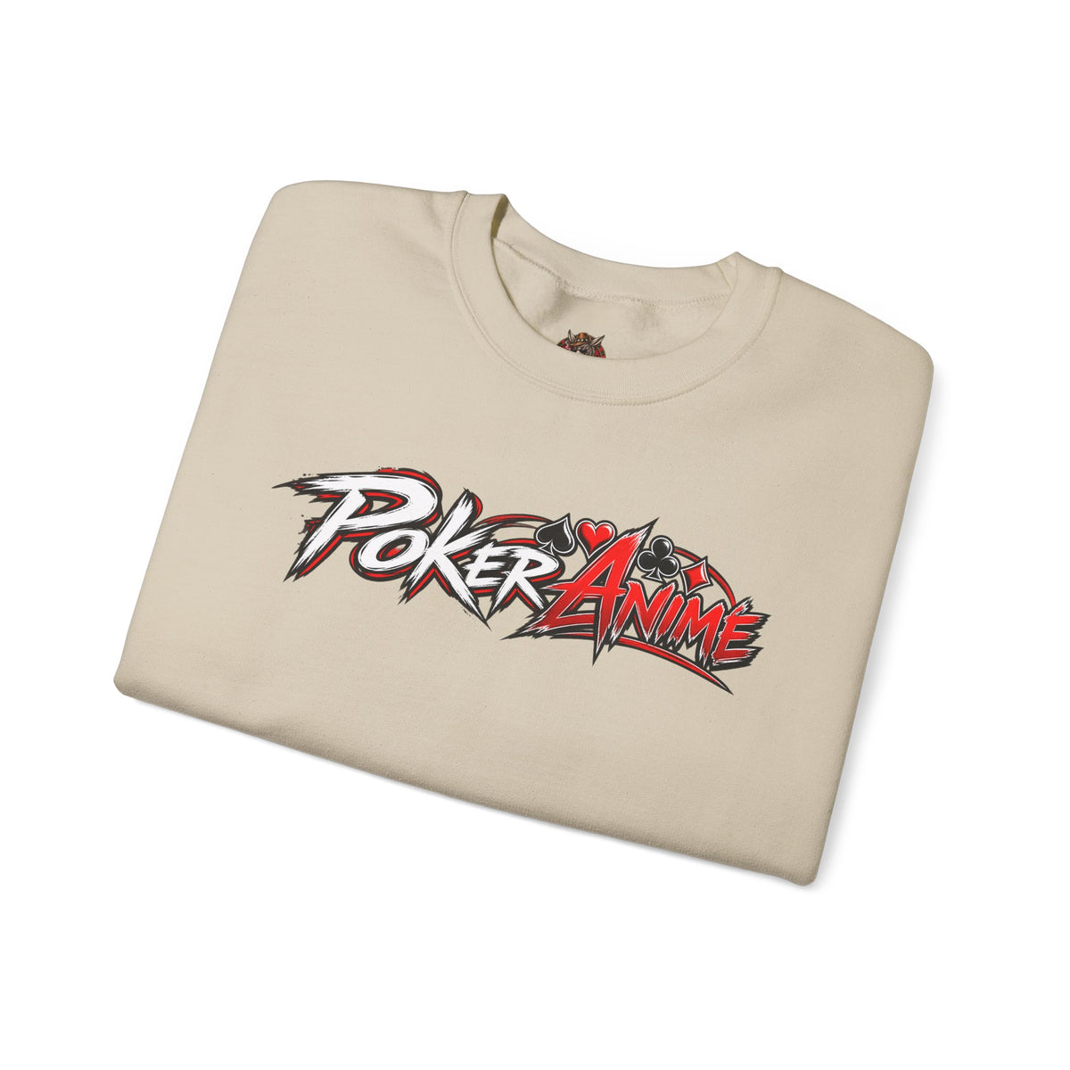 Poker Anime Crewneck Sweatshirt — "Play the Player, Not Your Cards" Graphic