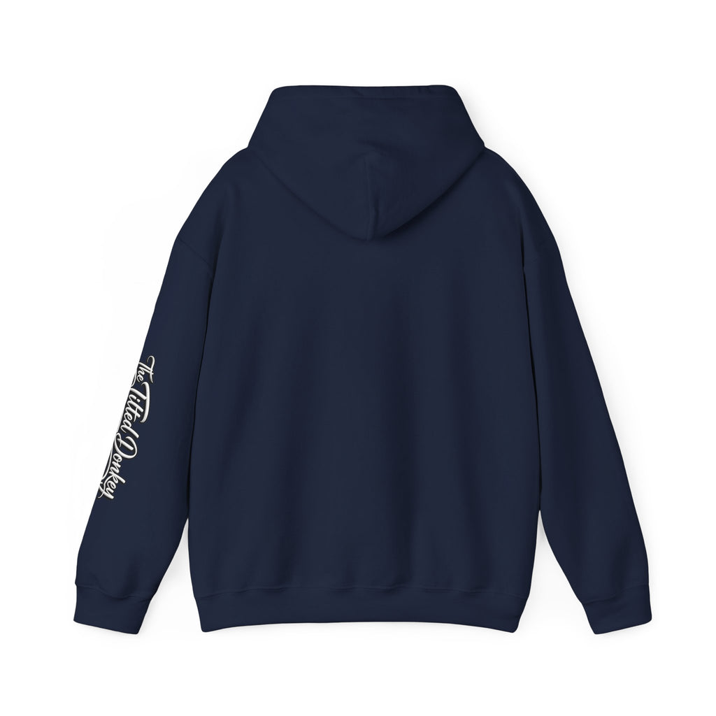 Tilted Donkey Graphic Hoodie — Fold a Lot Poker Design