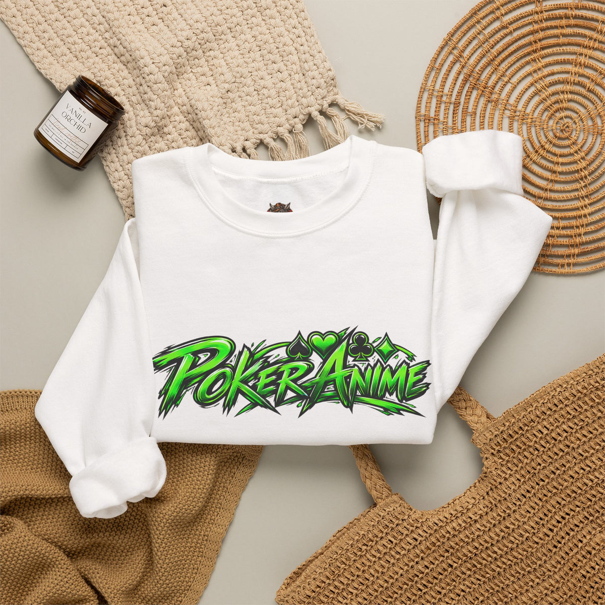 Poker Anime Check Raise Crewneck Sweatshirt