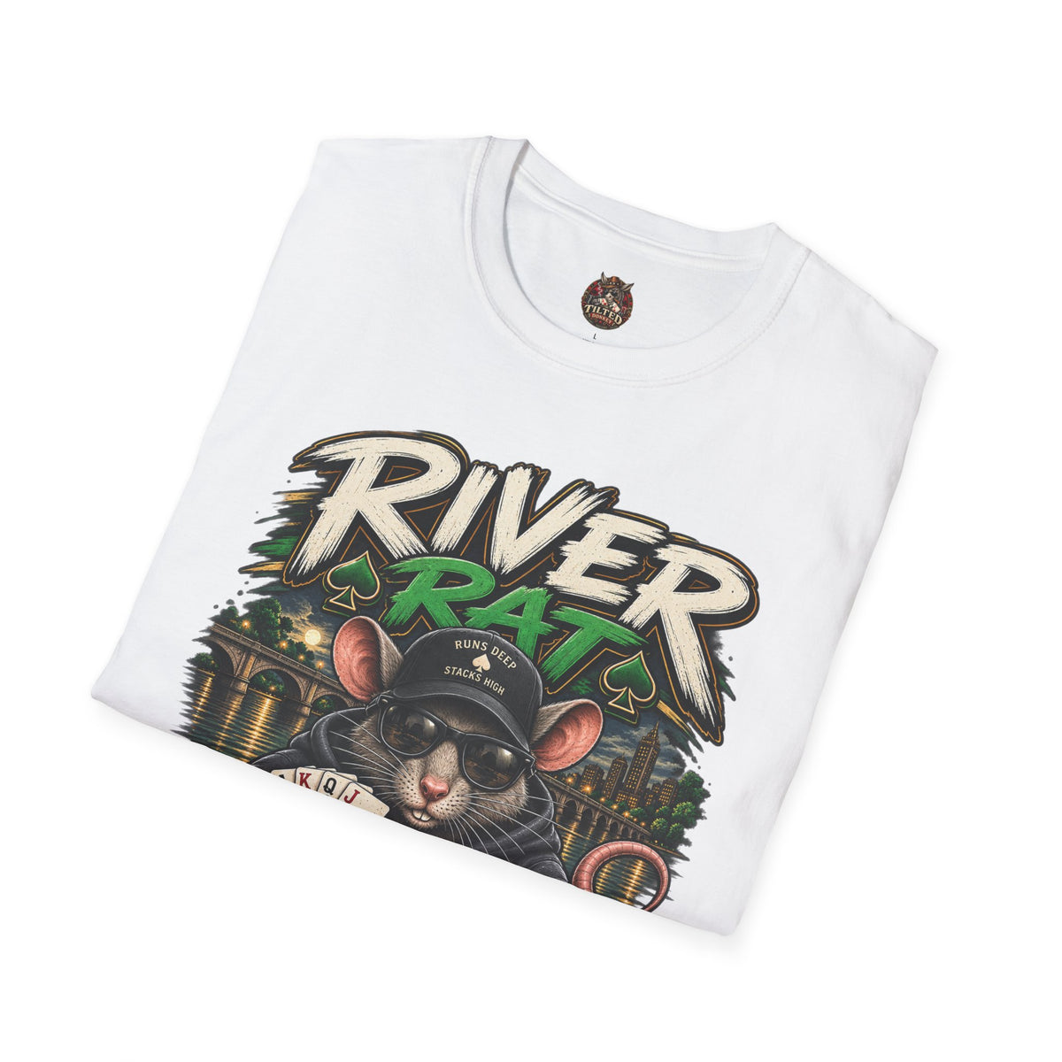 River Rat T-Shirt — 'River Rat' Graphic Tee with Playing Cards (Read It. Feel It. Take It.)
