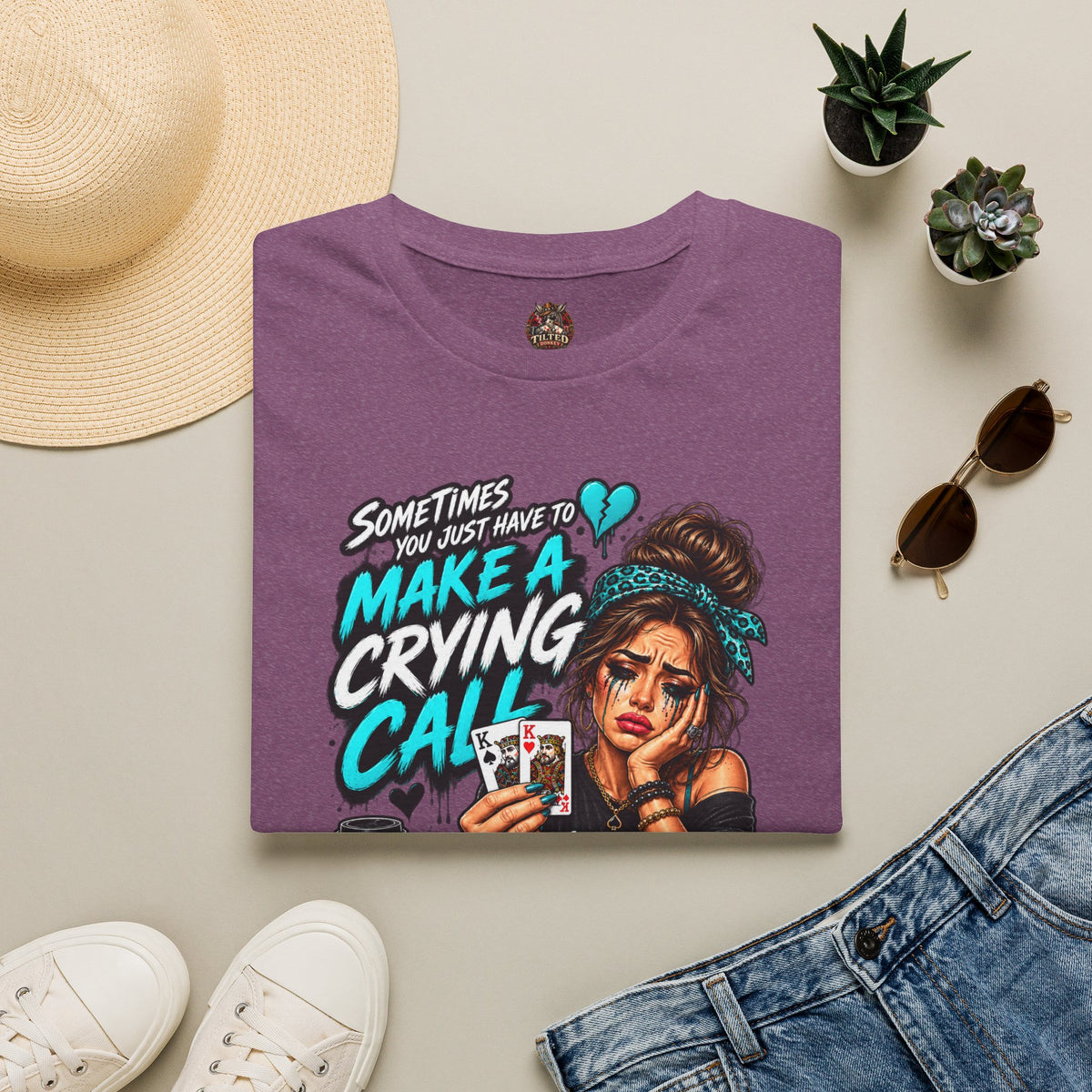 Crying Call Graphic Poker Tee