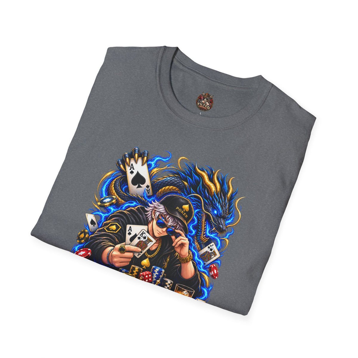 Poker 'Never Fold' T-Shirt — Graphic Card Shark Tee