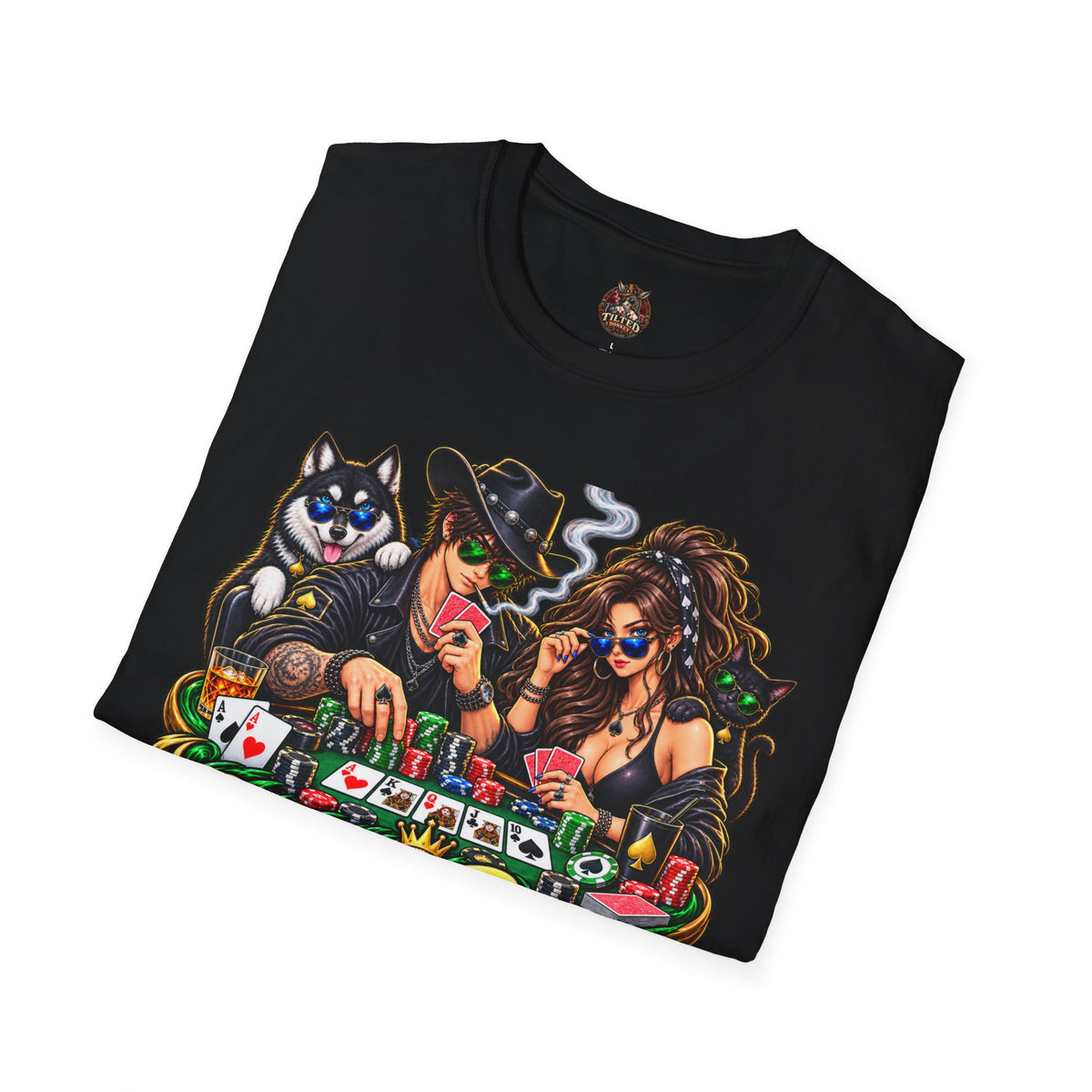Poker Night Graphic T‑Shirt — "Check Raise Every Street"
