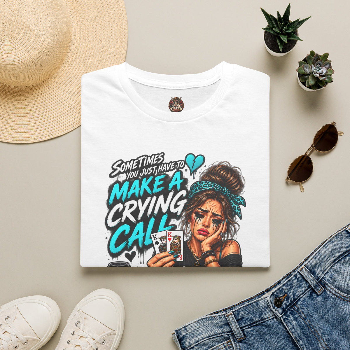 Crying Call Graphic Poker Tee