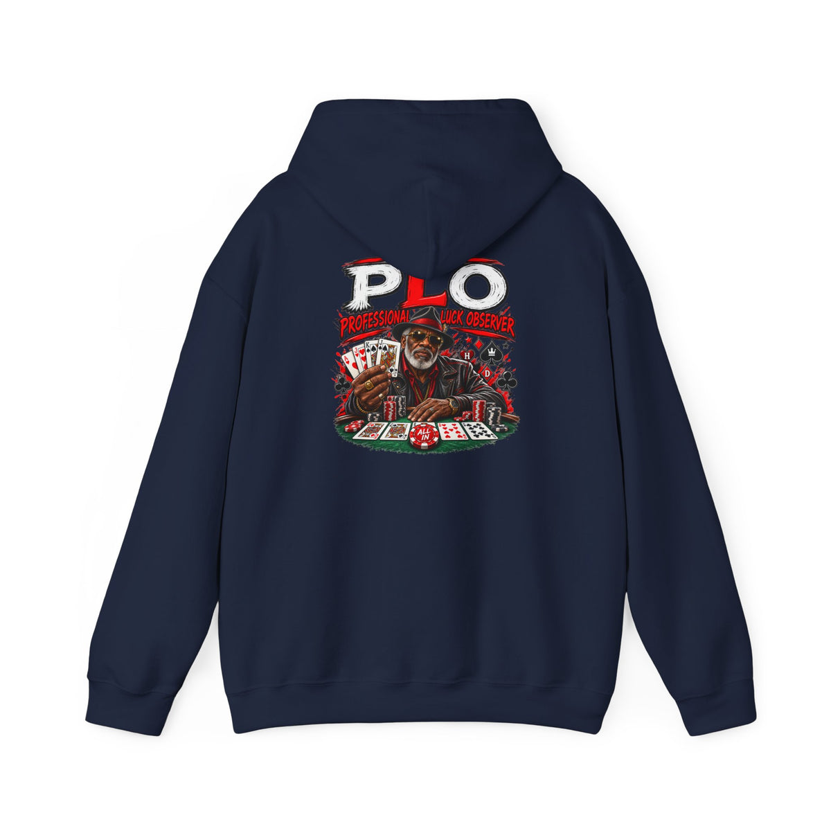 P.L.O. Poker Night Hoodie — Vintage Old-head Graphic Hooded Sweatshirt