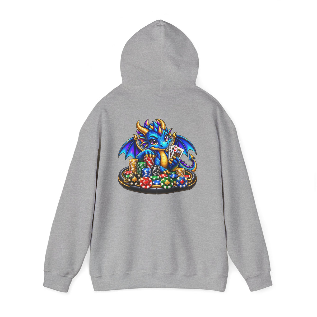 My Lucky Dragon Hoodie — Cute Blue Dragon Poker Graphic