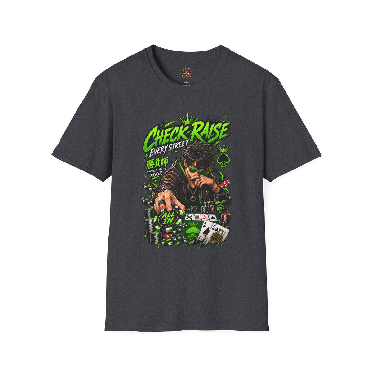 Anime Check Raise Poker Player T-Shirt