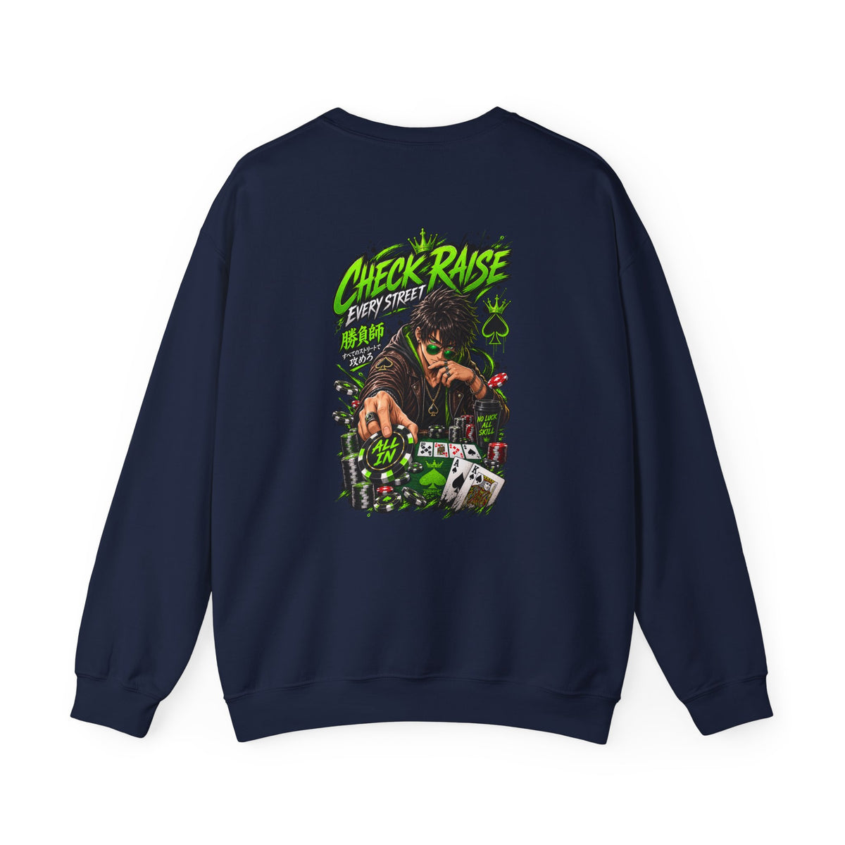 Poker Anime Check Raise Crewneck Sweatshirt
