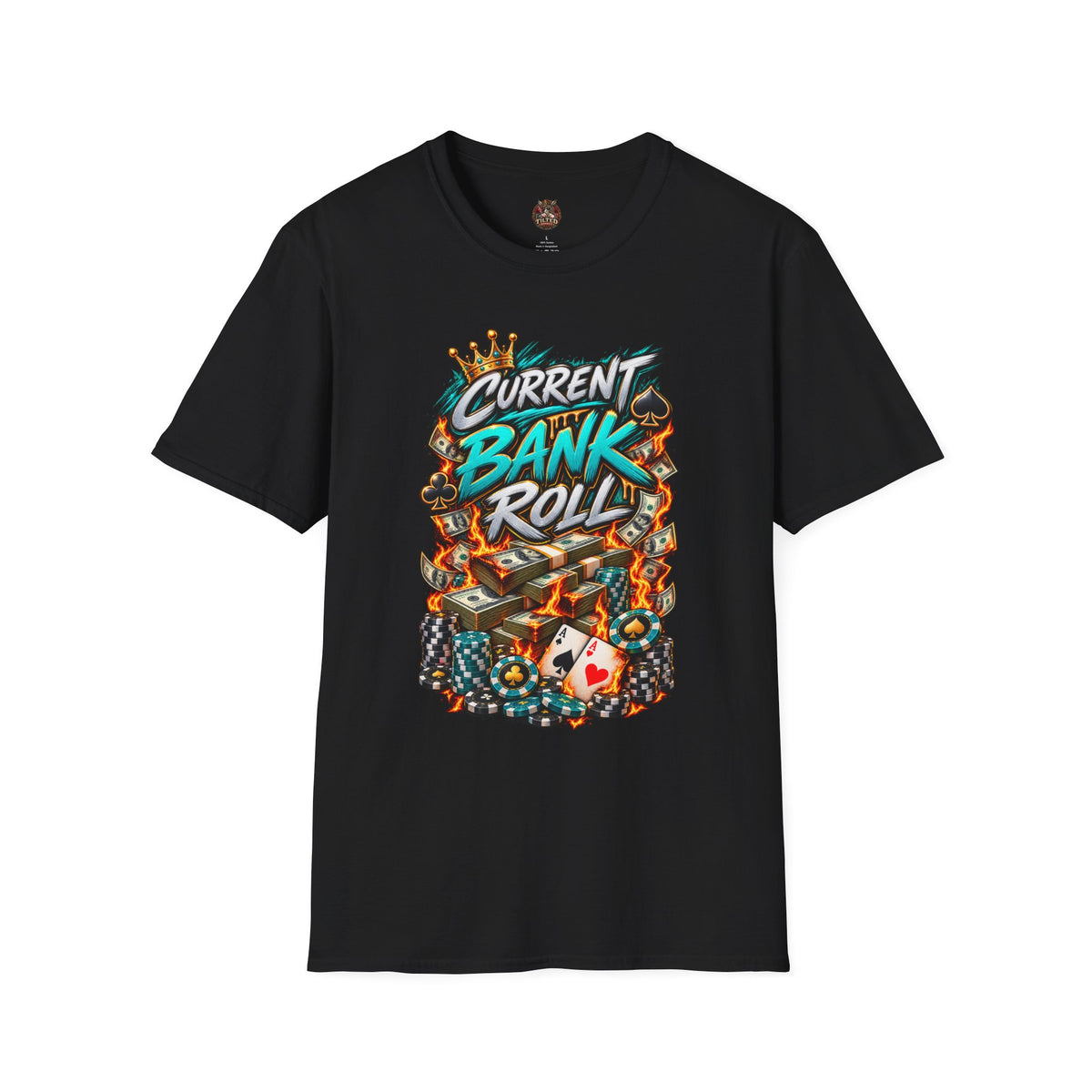 Bank Roll Graphic Poker T‑Shirt