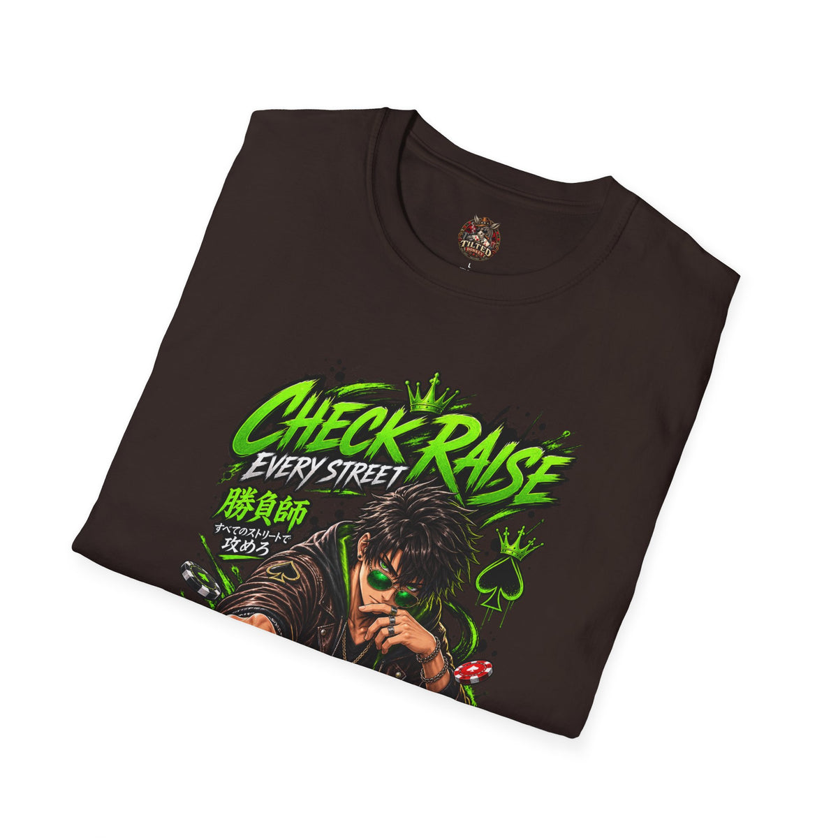 Anime Check Raise Poker Player T-Shirt
