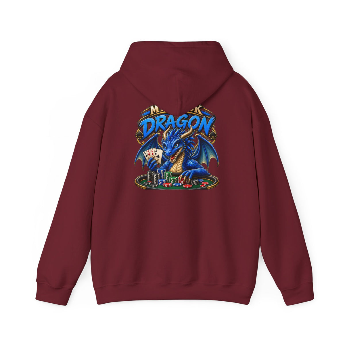 Dragon Poker Graphic Hoodie — “My luck dragon is strong”