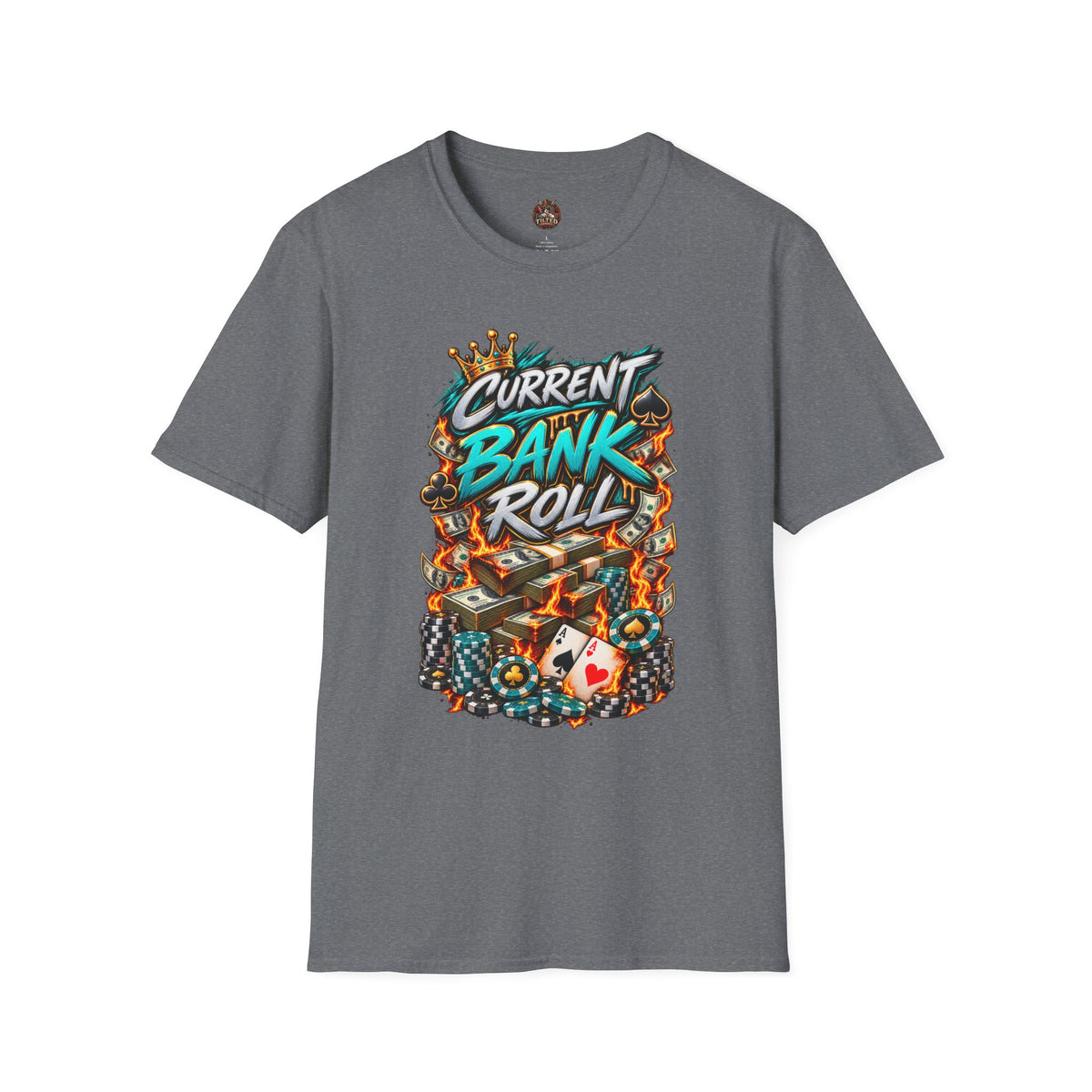 Bank Roll Graphic Poker T‑Shirt
