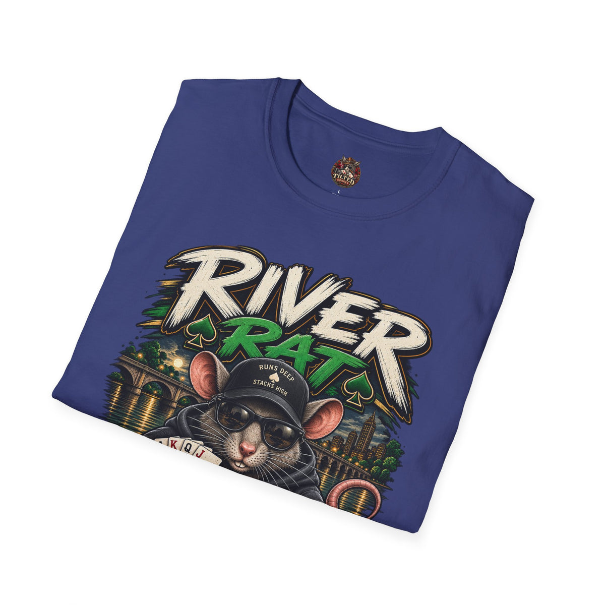 River Rat T-Shirt — 'River Rat' Graphic Tee with Playing Cards (Read It. Feel It. Take It.)